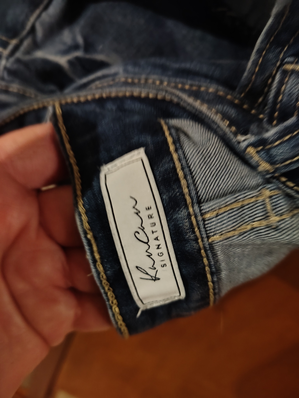 KanCan Dark Blue Distressed Cropped Jeans - Picture 3 of 3